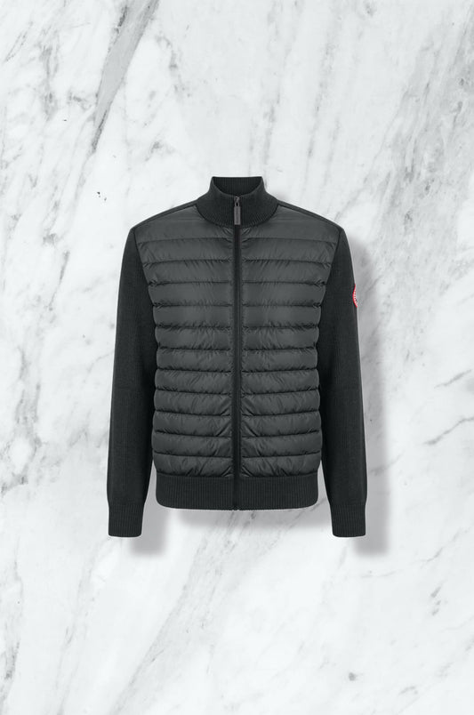 CANADA GOOSE - Cardigan noir en maille et duvet